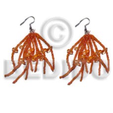 Dangling orange glass beads
