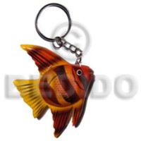 Fish handpainted wood keychain 90mmx65mm