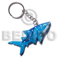 Shark handpainted wood keychain 75mmx35mm