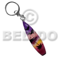 Surfboard handpainted wood keychain 100mmx25mm