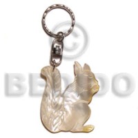 40mm carved mop shell keychain squirrel