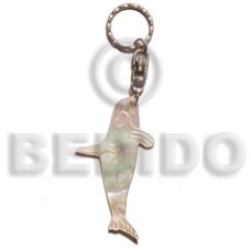 40mm carved mop shell keychain dolphin