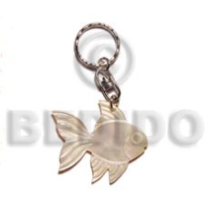 40mm carved mop shell keychain fish