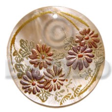 Round 40mm hammershell handpainted