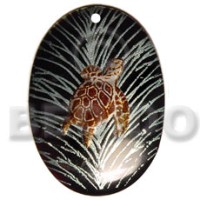 Oval 50mm blacktab handpainted