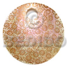 Round 50mm pink kabibe shell