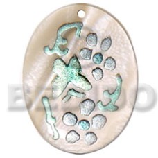 Oval 30mm hammershell handpainted