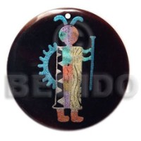 Round 40mm blacktab handpainted