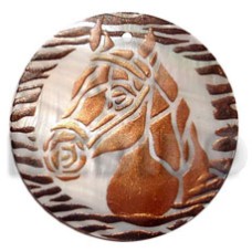 Round 40mm hammershell handpainted