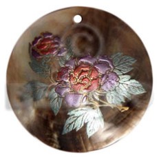 Round 40mm blacklip handpainted