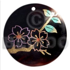 Round 40mm blacktab handpainted