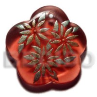 Scallop 35mm transparent red resin
