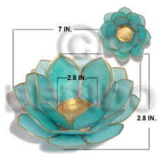 Colored capiz lotus aqua blue