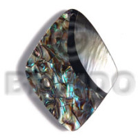 50mmx40mm laminated diamond paua blacklip shell