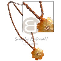 Orange leather thong in metal