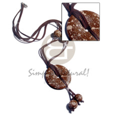 2 rows brown leather thong