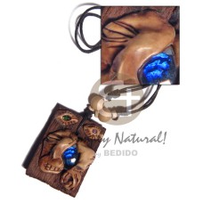 Clay tribal mask on 60mmx40mm