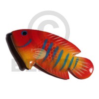 Fish handpainted wood refrigerator magnet
