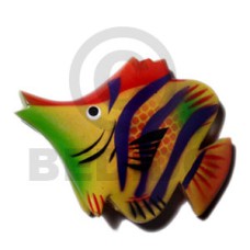 Fish handpainted wood refrigerator magnet