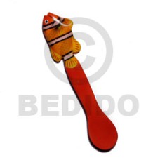 Fish on fork handpainted wood