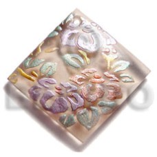 40mm square transparent crème resin