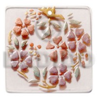 Square 35mm clear white resin