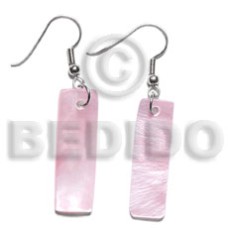 Dangling 30x10mm pastel pink hammershelll