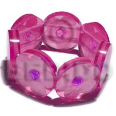 30mm round pink clear resin