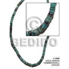 4-5mm hammershell heishe aqua green