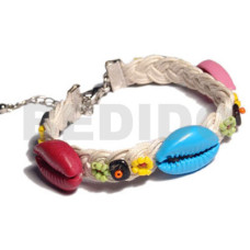Braided flat cord multicolored