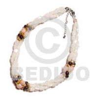 Twisted troca rice beads