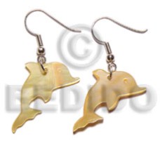 Dangling 30x17mm mop dolphin earrings