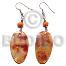Dangling 21x27mm oval orange
