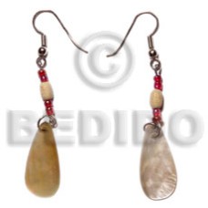 Dangling 25mmx10mm brownlip teardrop
