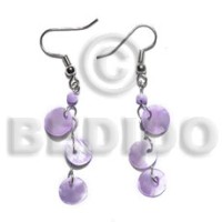 Dangling triple 10mm lilac round