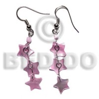 Dangling 10mm pastel pink triple