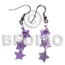 Dangling 10mm lilac triple star
