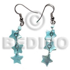Dangling 10mm aqua blue triple