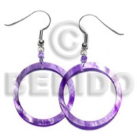 Dangling lavender hammershell earrings