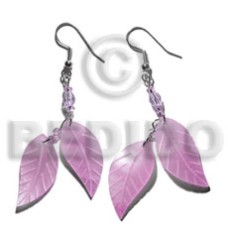 Dangling double leaf pastel pink