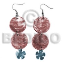 Dangling double round 25mm reddish