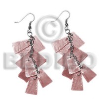Dangling old rose 20mmx15mm capiz