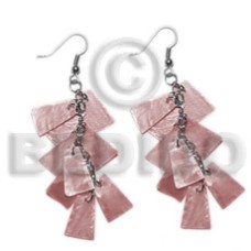 Dangling old rose 20mmx15mm capiz
