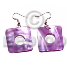 Dangling 30mmx30mm square lilac kabibe