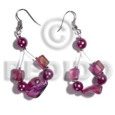 Dangling floating lavender kabibe shell