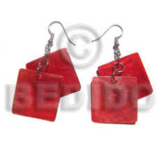Dangling square 30mm laminated red