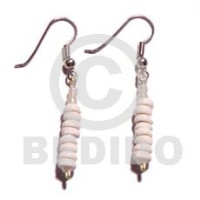 Dangling grinded puka earrings
