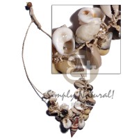 Assorted seashells on abaca string