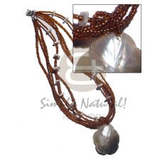 4 layers amber glass beads