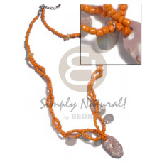 Orange intertwined glass beads